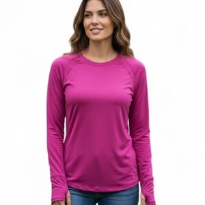 Spyder Women's Long Sleeve Crewneck Performance Top Sz M Fuchsia Hiking, Yoga